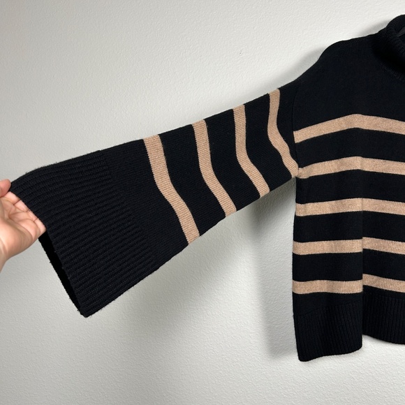The Reset R Label size XL The Magic mock neck sweater black stripe wool cashmere - Picture 4 of 10